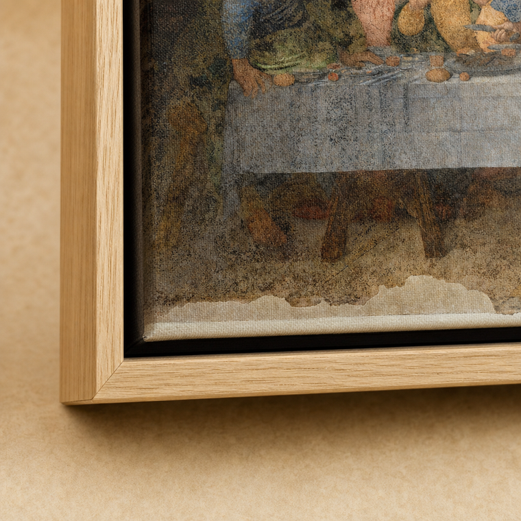 Oak float frame corner