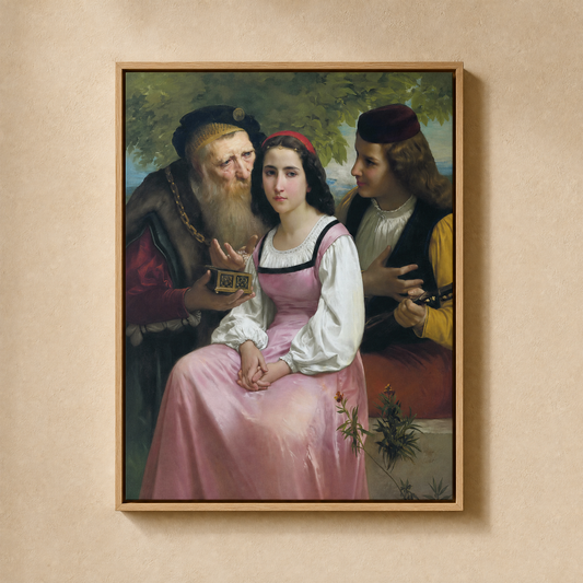 Between Wealth and Love 1869 canvas in oak floating frame