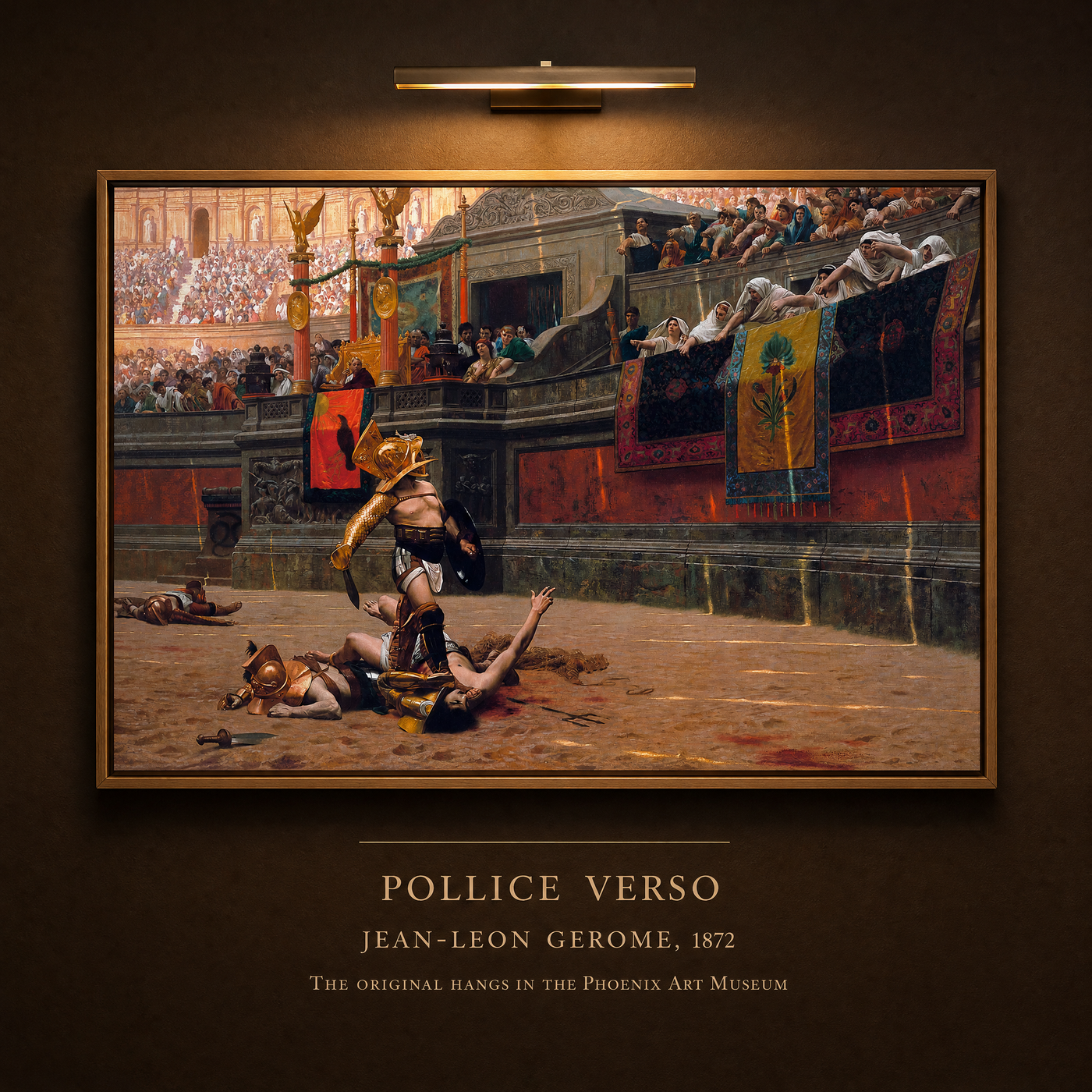 Museum placard: Pollice Verso, Jean-Leon Gerome, 1872