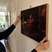 Hanging the oak framed Stanczyk canvas