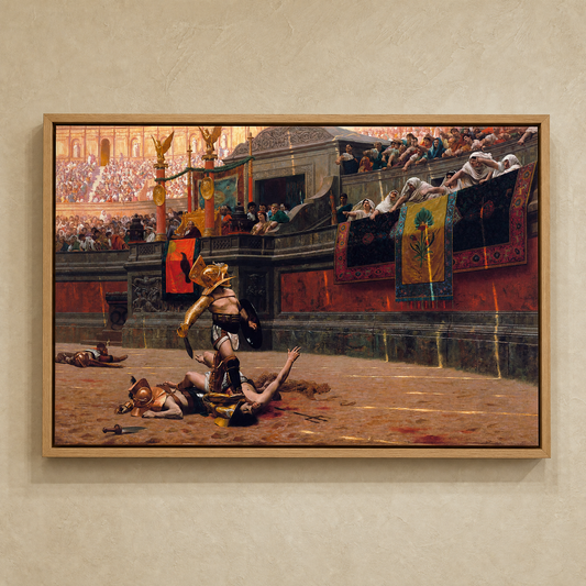 Pollice Verso 1872 canvas in oak floating frame