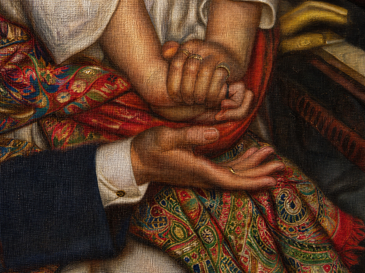 The hand without a ring