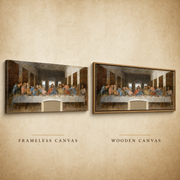 Frameless and wooden oak frame finishes side by side