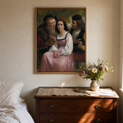Between Wealth and Love above a bedroom dresser