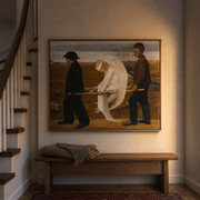 The Wounded Angel on a stair landing