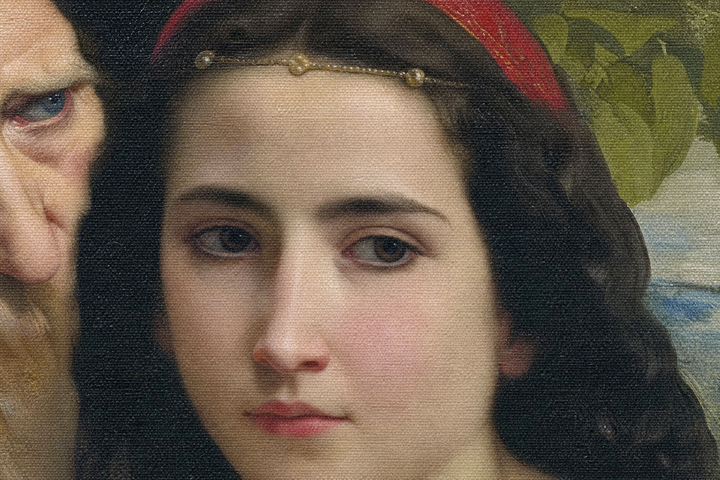 Detail: her face and eyes looking away