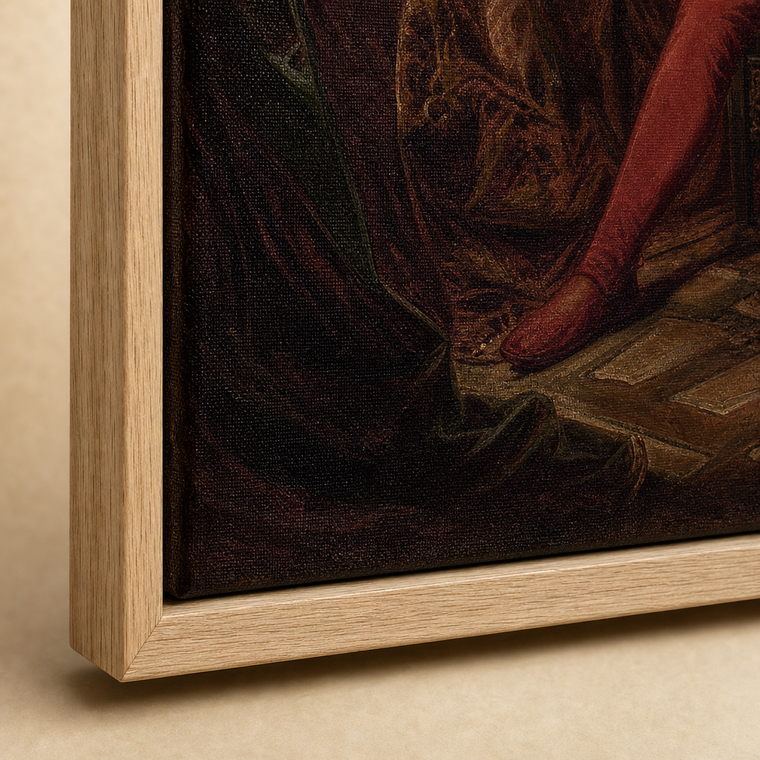 Oak float frame corner
