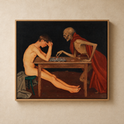 Victoria Mortis canvas in oak floating frame