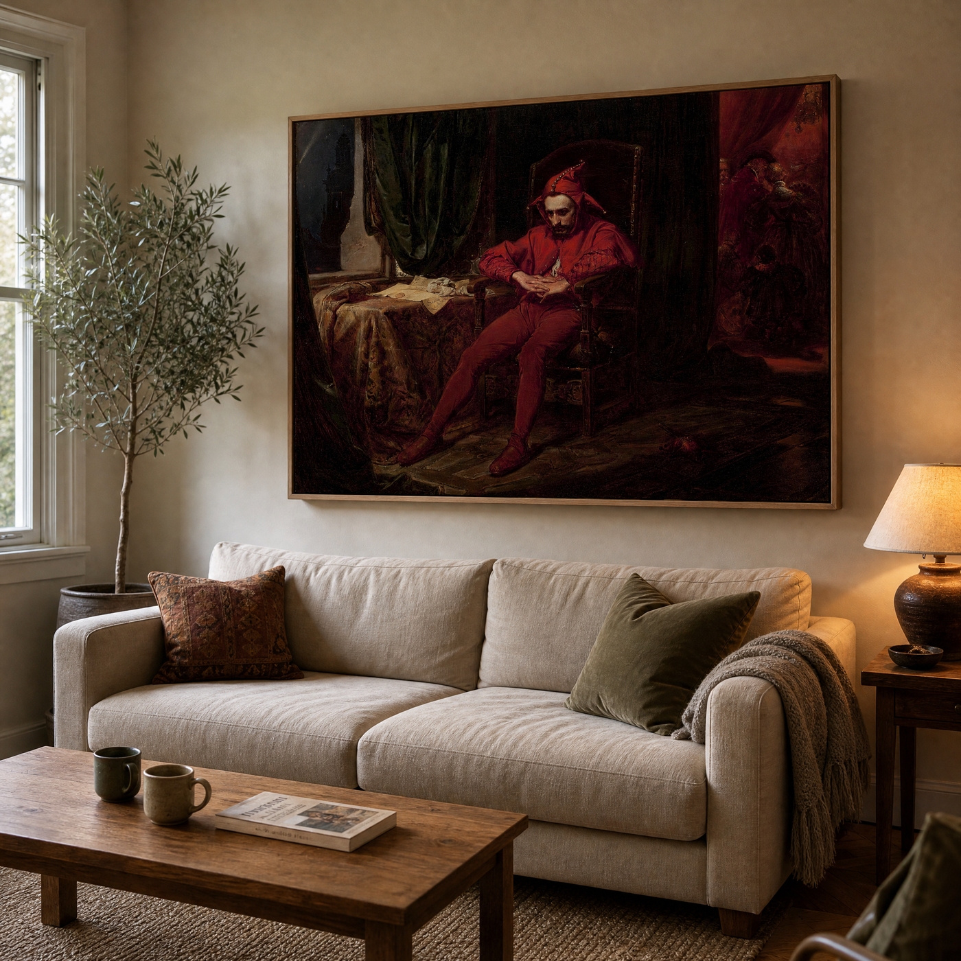 Stanczyk canvas above a linen sofa