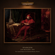 Museum placard: Stanczyk, Jan Matejko, 1862